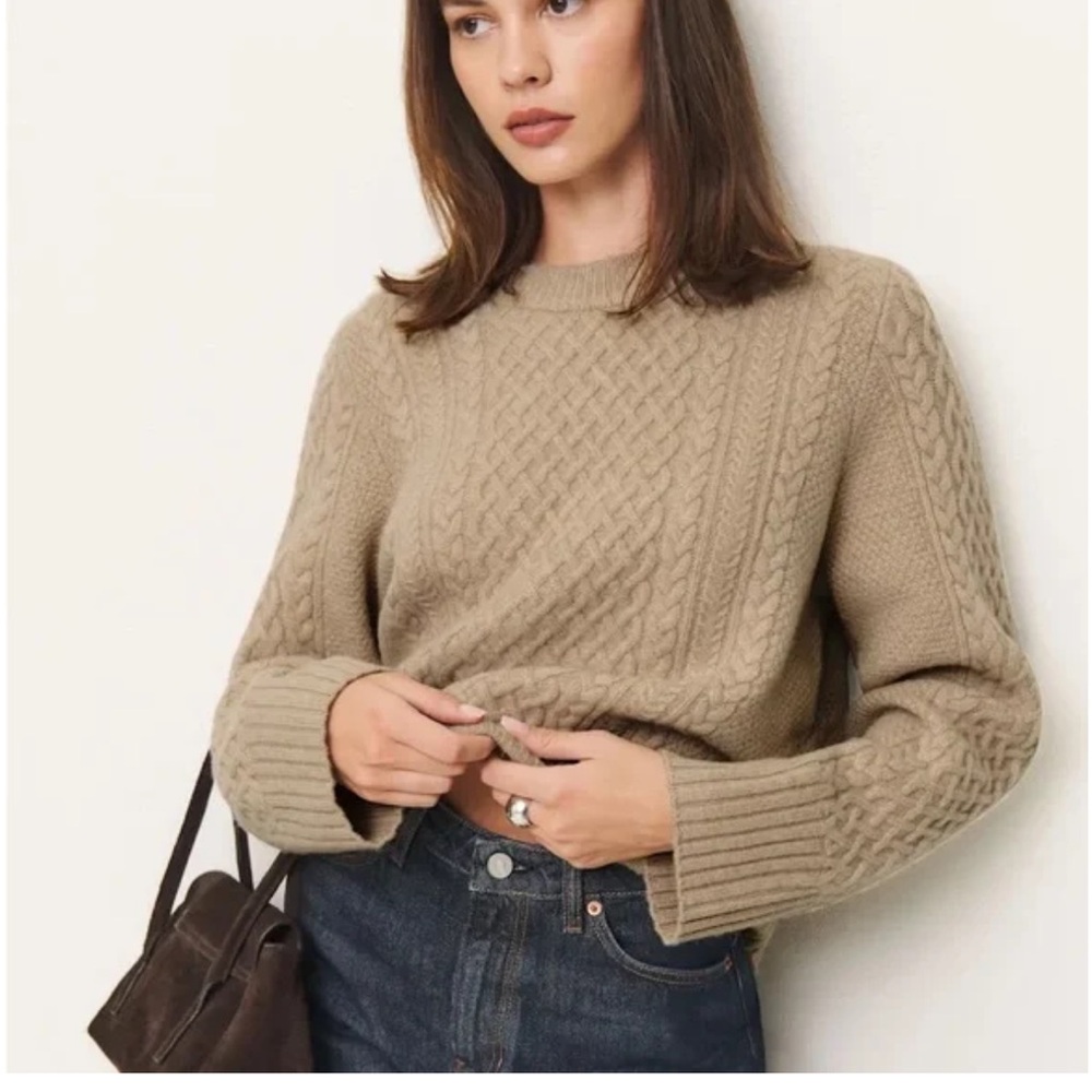 NWT Reformation Calloway Cable Sweater Sz S
